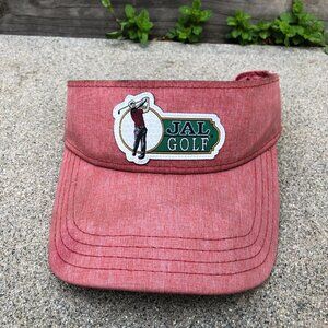 JAL GOLF Visor Hat Cap Men's One Size Jacob Lusk Adjustable Red Pukka​​​​